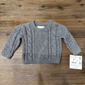 3/27$ NWT Little Planet Cozy Grey Cable Knit Sweater for Baby size Newborn